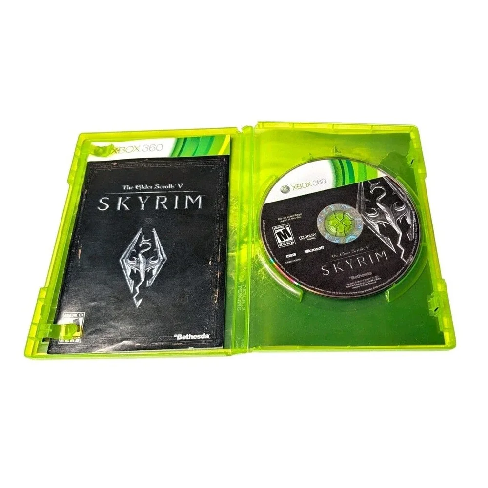 The Elder Scrolls V Skyrim (Microsoft Xbox 360, 2011) Black Label CIB w Manual